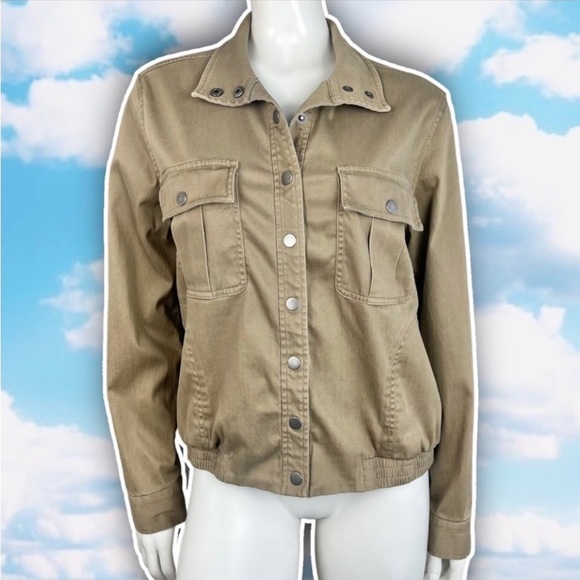 PENDLETON Malin Snap Front Barn Coat Jacket Tencel Khaki Utility Cargo Surplus - Picture 4 of 14